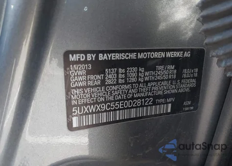 2014 BMW X3 xDrive28I из США, поврежденный, VIN 5UXWX9C55E0D28122